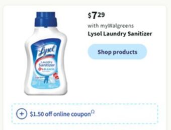 Walgreens Lysol laundry sanitizer offer