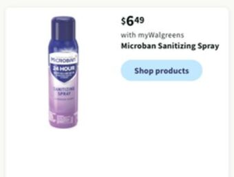 Walgreens Microban sanitizing spray offer