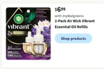 Walgreens 2-pack air wick vibrant essential oil refills offer