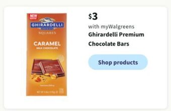 Walgreens Ghirardelli premium chocolate bars offer