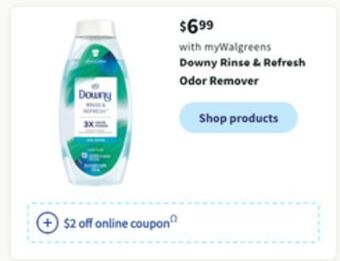 Walgreens Downy rinse & refresh odor remover offer