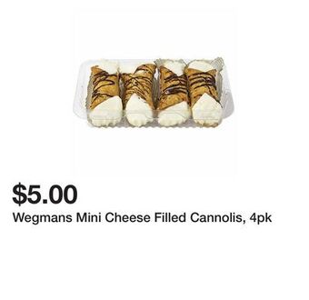 Wegmans Wegmans mini cheese filled cannolis, 4pk offer