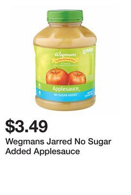 Wegmans Wegmans jarred no sugar added applesauce offer