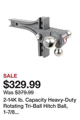 Tractor Supply Company 2-14k lb. capacity heavy-duty rotating tri-ball hitch ball, 1-7/8 in., 2 in. and 2-5/16 in. ball diameter offer
