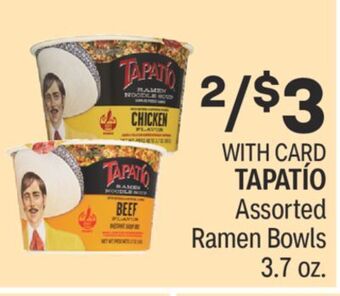 CVS Tapatío assorted ramen bowls 3.7 oz. offer