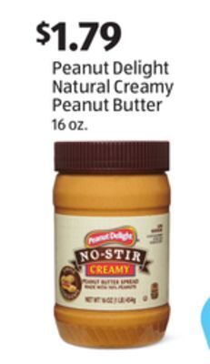 Aldi Peanut delight natural creamy peanut butter offer