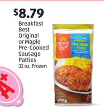 Aldi Breakfast best original or maple pre-cooked sausage patties offer