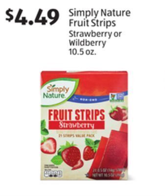 Aldi Simply nature fruit strips offer