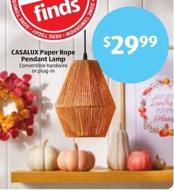 Aldi Casalux paper rope pendant lamp offer