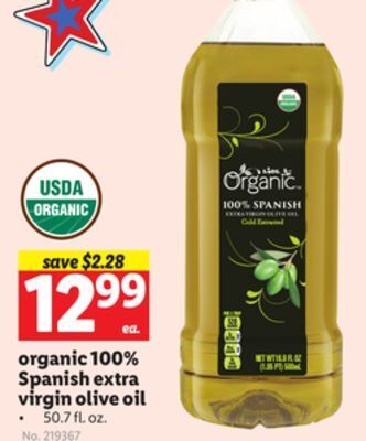 Lidl Organic 100% spanish extra virgin olive oil offer