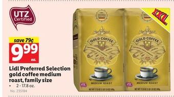 Lidl Lidl preferred selection gold coffee medium roast, family size offer