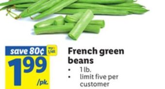 Lidl French green beans offer