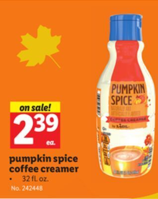 Lidl Pumpkin spice coffee creamer offer