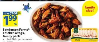 Lidl Sanderson farms® chicken wings, family pack offer