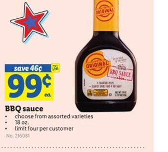 Lidl Bbq sauce offer