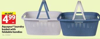 Lidl Aquapur® laundry basket with foldable handles offer
