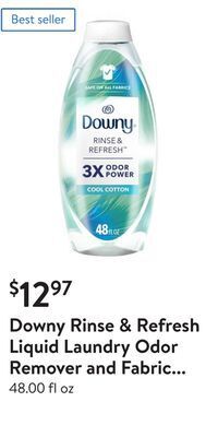 Walmart Downy rinse & refresh liquid laundry odor remover and fabric softener, cool cotton offer