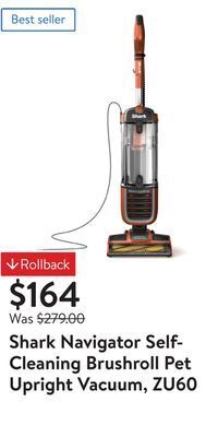 Walmart Shark navigator self-cleaning brushroll pet upright vacuum, zu60 offer