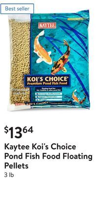 Walmart Kaytee koi's choice pond fish food floating pellets offer