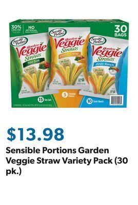 Sam's Club Sensible portions garden veggie straw variety pack (30 pk.) offer