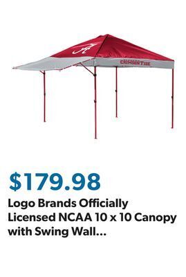 Sam's Club Logo brands officially licensed ncaa 10 x 10 canopy with swing wall (assorted teams) offer