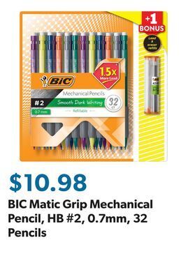 Sam's Club Bic matic grip mechanical pencil, hb #2, 0.7mm, 32 pencils offer