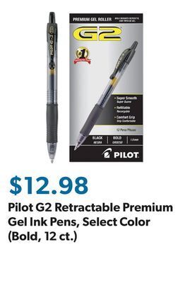 Sam's Club Pilot g2 retractable premium gel ink pens, select color (bold, 12 ct.) offer