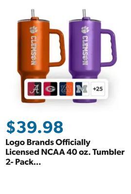 Sam's Club Logo brands officially licensed ncaa 40 oz. tumbler 2- pack (assorted teams) offer