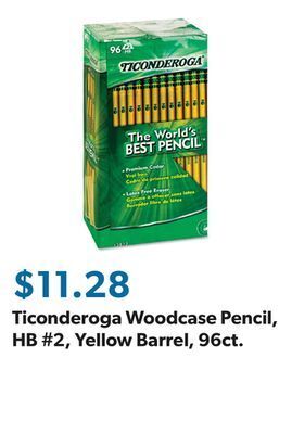 Sam's Club Ticonderoga woodcase pencil, hb #2, yellow barrel, 96ct. offer