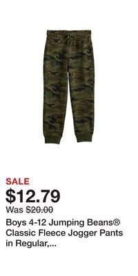 Kohl's Boys 4-12 jumping beans® classic fleece jogger pants in regular, slim, & husky offer