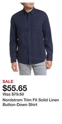 Nordstrom Nordstrom trim fit solid linen button-down shirt offer