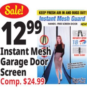 Ocean State Job Lot Instant mesh garage door screen offer