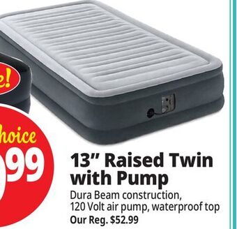 Ocean State Job Lot Intex twin dura-beam comfort-plush air mattress with internal pump offer