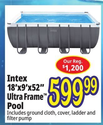 Ocean State Job Lot Intex 18' x 9' x 52 ultra frame pool set offer