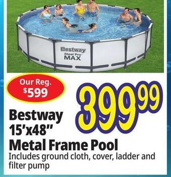 Ocean State Job Lot Bestway 15'x48 metal frame pool offer