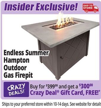 Ocean State Job Lot Endless summer hampton outdoor gas fire pit offer