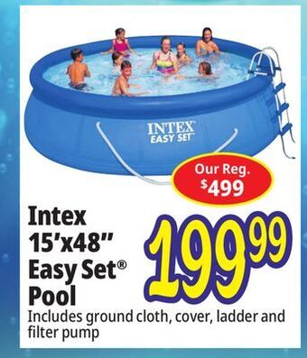 Ocean State Job Lot Intex 15' x 48 easy set above ground pool set offer