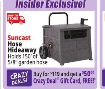 Ocean State Job Lot Suncast smart tube hose hideaway reel, 150', gray offer