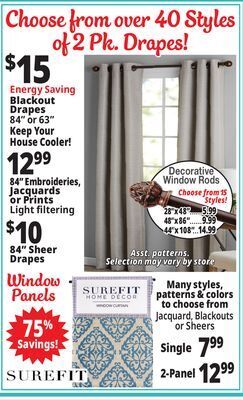 Ocean State Job Lot Curtains offer