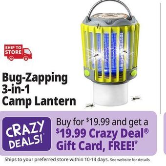 Ocean State Job Lot Bug-zapping 3-in-1 camp lantern offer