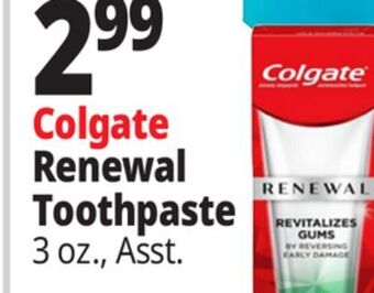 Ocean State Job Lot Colgate renewal toothpaste offer