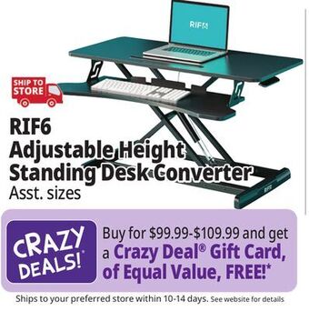 Ocean State Job Lot Rif6 adjustable height standing desk converter offer