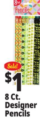 Ocean State Job Lot Assorted design pencils, 8 pack offer