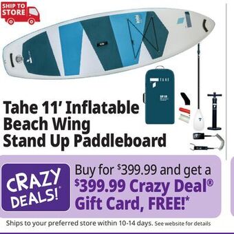 Ocean State Job Lot Tahe 11' inflatable beach wing stand up paddleboard offer