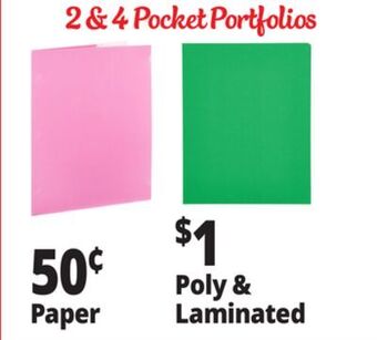 Ocean State Job Lot 2&4 pocket portfolios offer