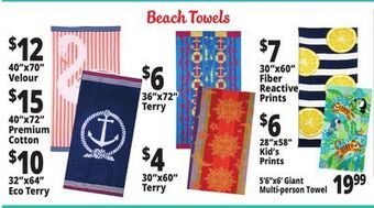 Ocean State Job Lot Beach towels offer