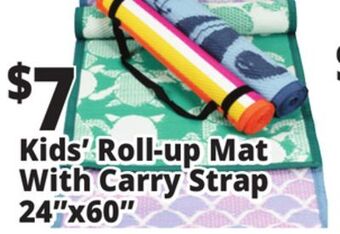 Ocean State Job Lot Kids reversible roll-up beach mat with strap, 24x60 offer