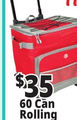 Ocean State Job Lot North peak hard lined rolling cooler, 60-can offer