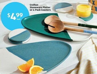Aldi Crofton Stoneware Platter or 4-Pack Coasters offer