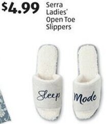 Aldi Serra Ladies' Open Toe Slippers offer